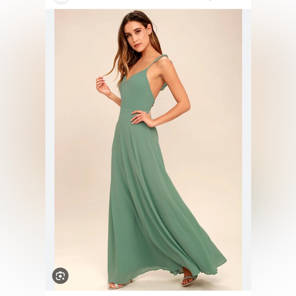 LuLus Bridesmaid Dress - Sage Green Meteoric Rise Button Up Back | Size M